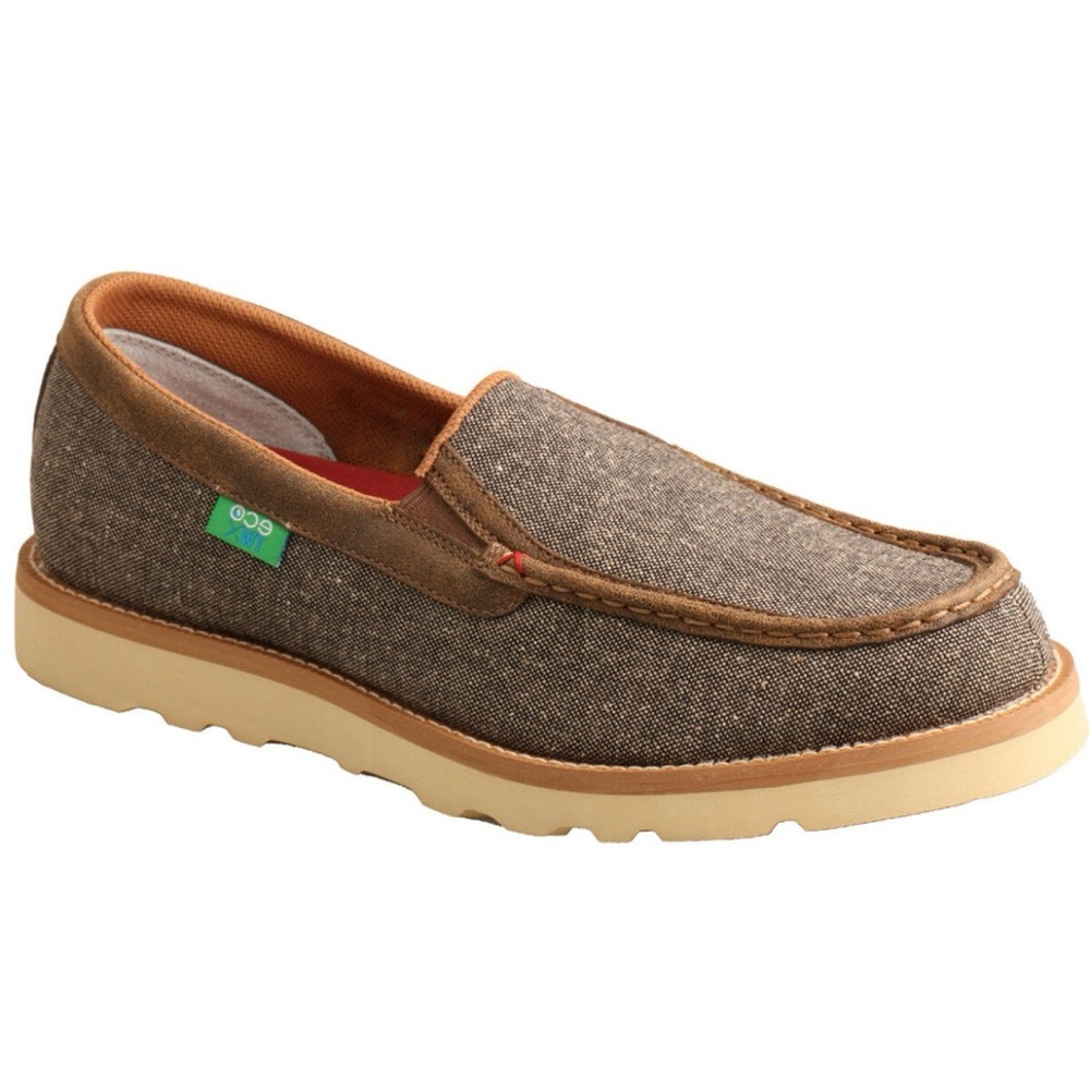 TWISTED X MEN'S ECO TWX DUST LIGHT SHOES - MOC TOE Casual Brown Slip-On MENS 8
